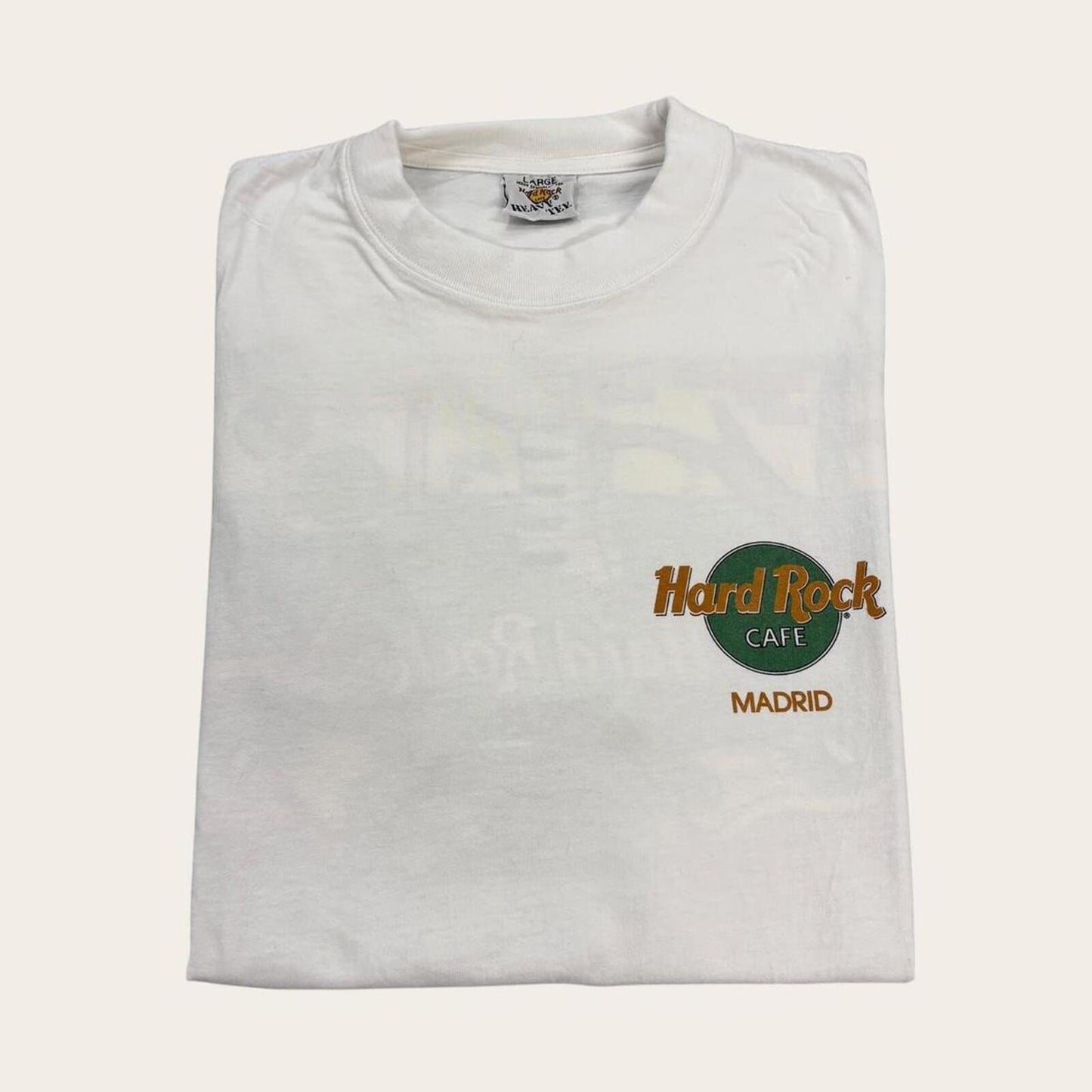 Vintage 90s USA Hard Rock Care Madrid Spain Dali artwork souvenir t-shirt