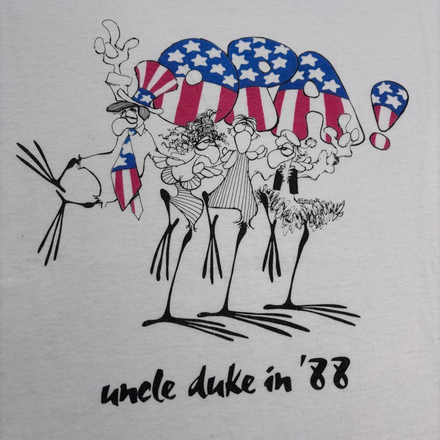 Vintage 80s Michael Dukakis Democratic presidential nominee uncle Duke t-shirt