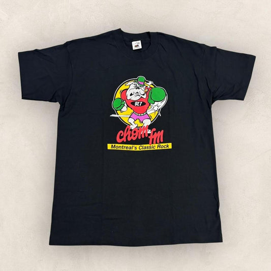 Vintage 90s Chom FM Montreal’s Classic rock radio station Canada graphic t-shirt