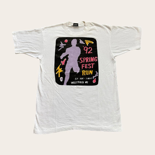Vintage 90s USA Spring Fest run Wisconsin Road race running t-shirt