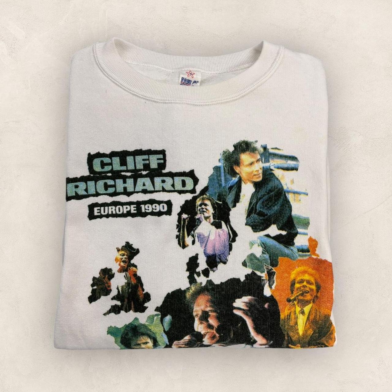 Vintage 90s Cliff Richard European Tour 1990 concerts musician band sweatshirt