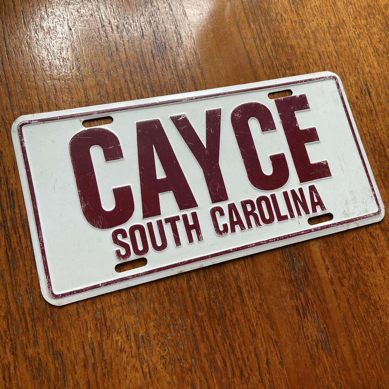 Vintage 90s USA Cayce South Carolina promotional American license plate