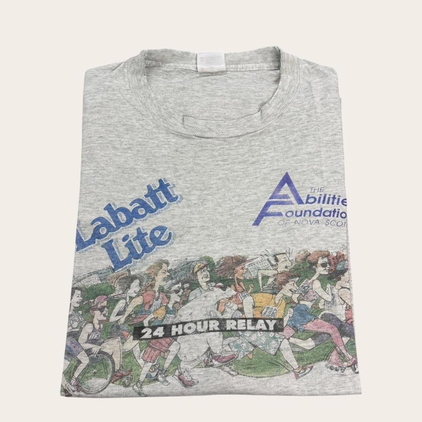 Vintage 90s 24 hour relay race marathon running Halifax Canada t-shirt
