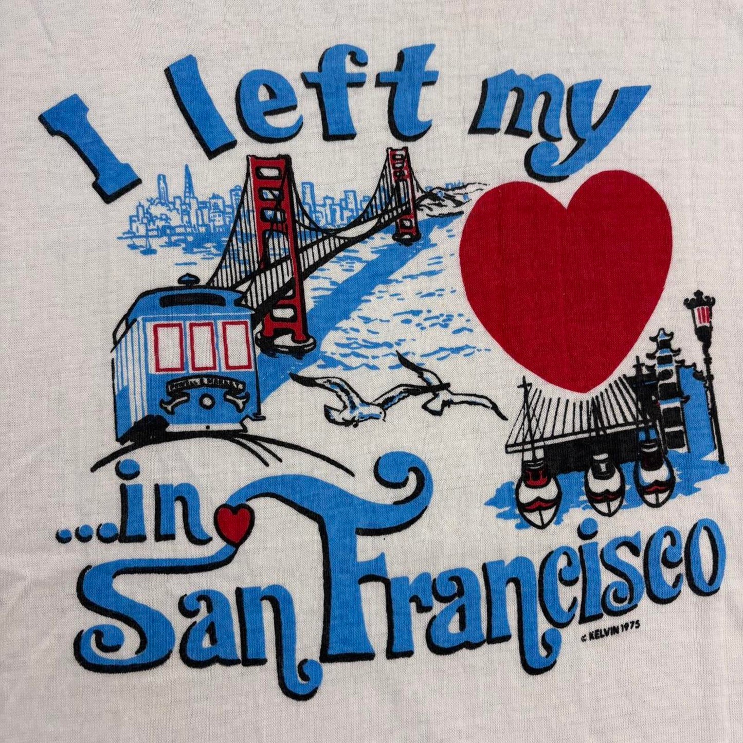 Vintage San Francisco tourist souvenir graphic ringer t-shirt