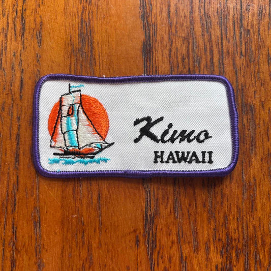 Vintage 90s USA Kimo Hawaii sailing tourist souvenir embroidered patch