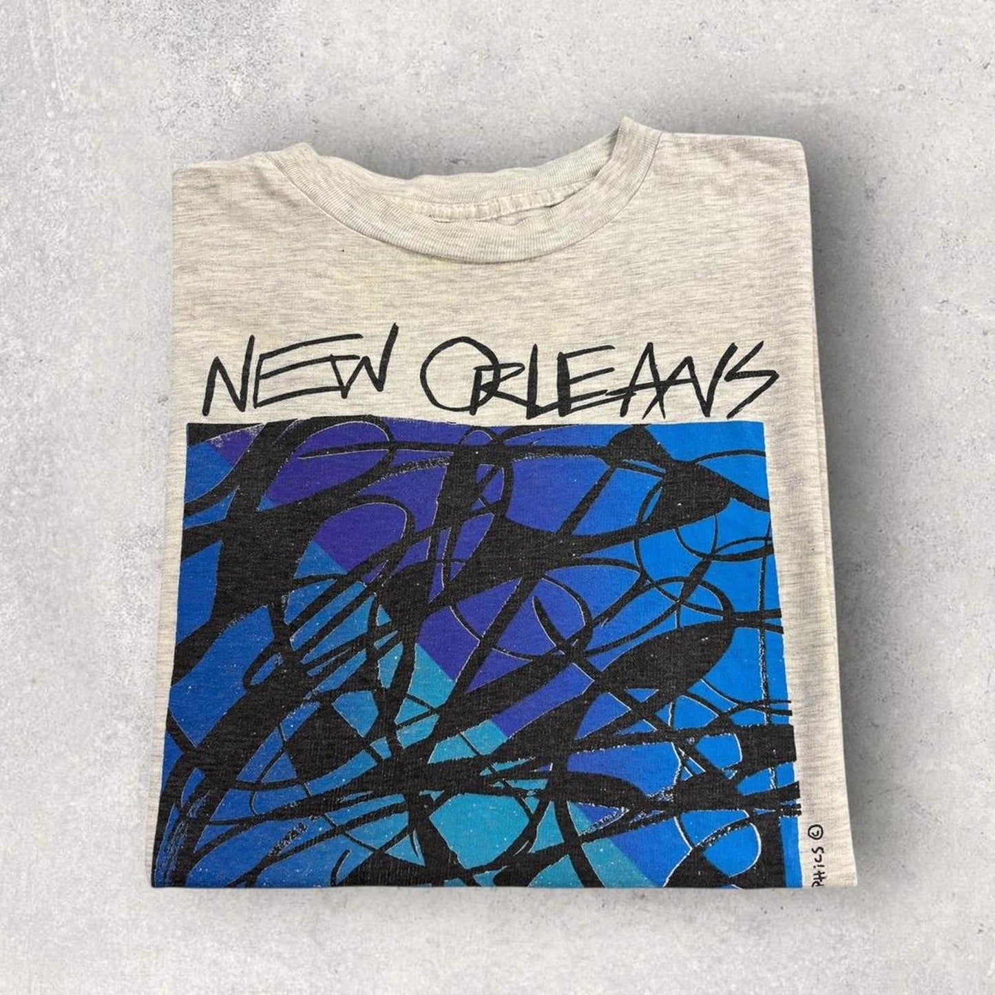 Vintage 90s USA New Orleans blues jazz music tourist souvenir graphic t-shirt