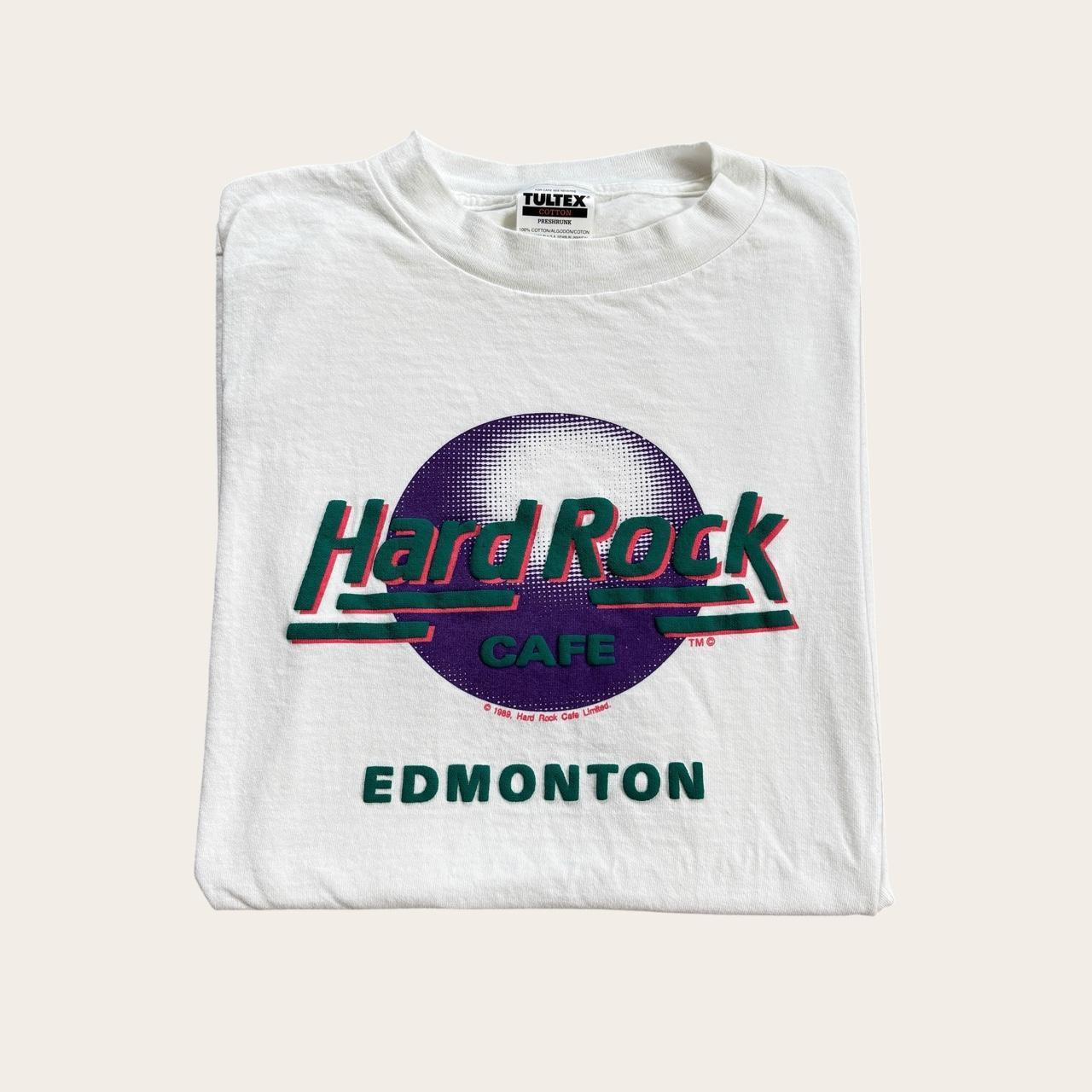Vintage 80s Hard Rock Cafe Edmonton Canada bar restaurant t-shirt