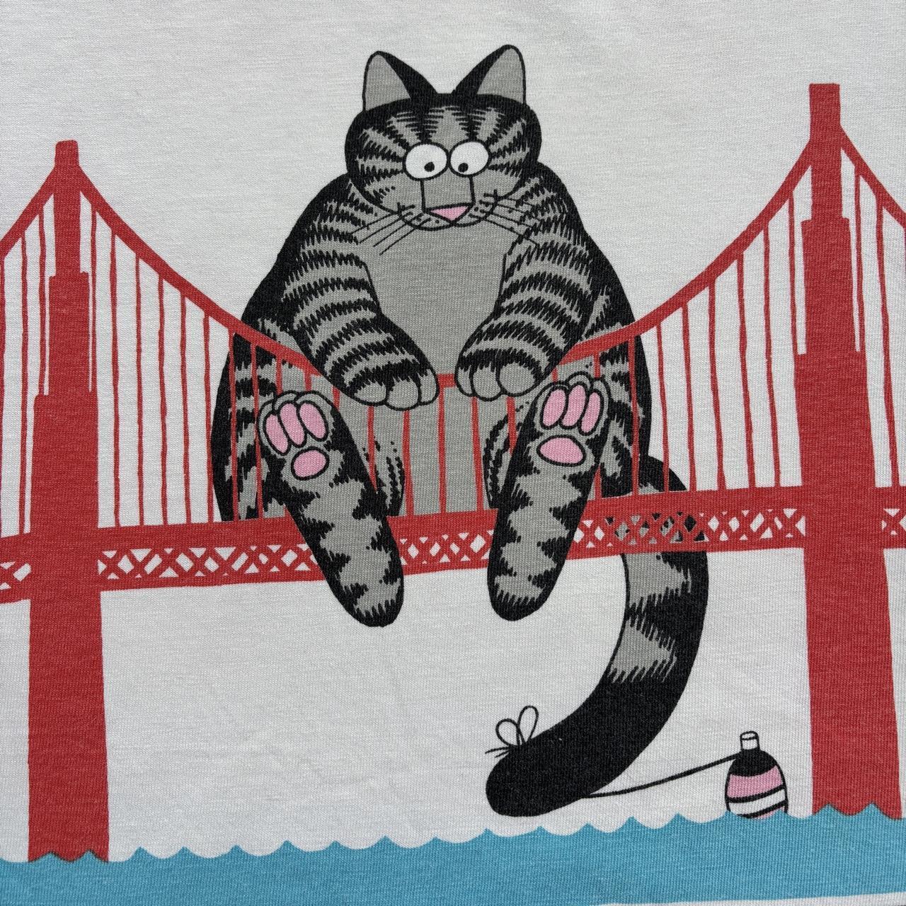 Vintage 90s B Kliban San Francisco Golden Gate Bridge cat crazy shirts t-shirt