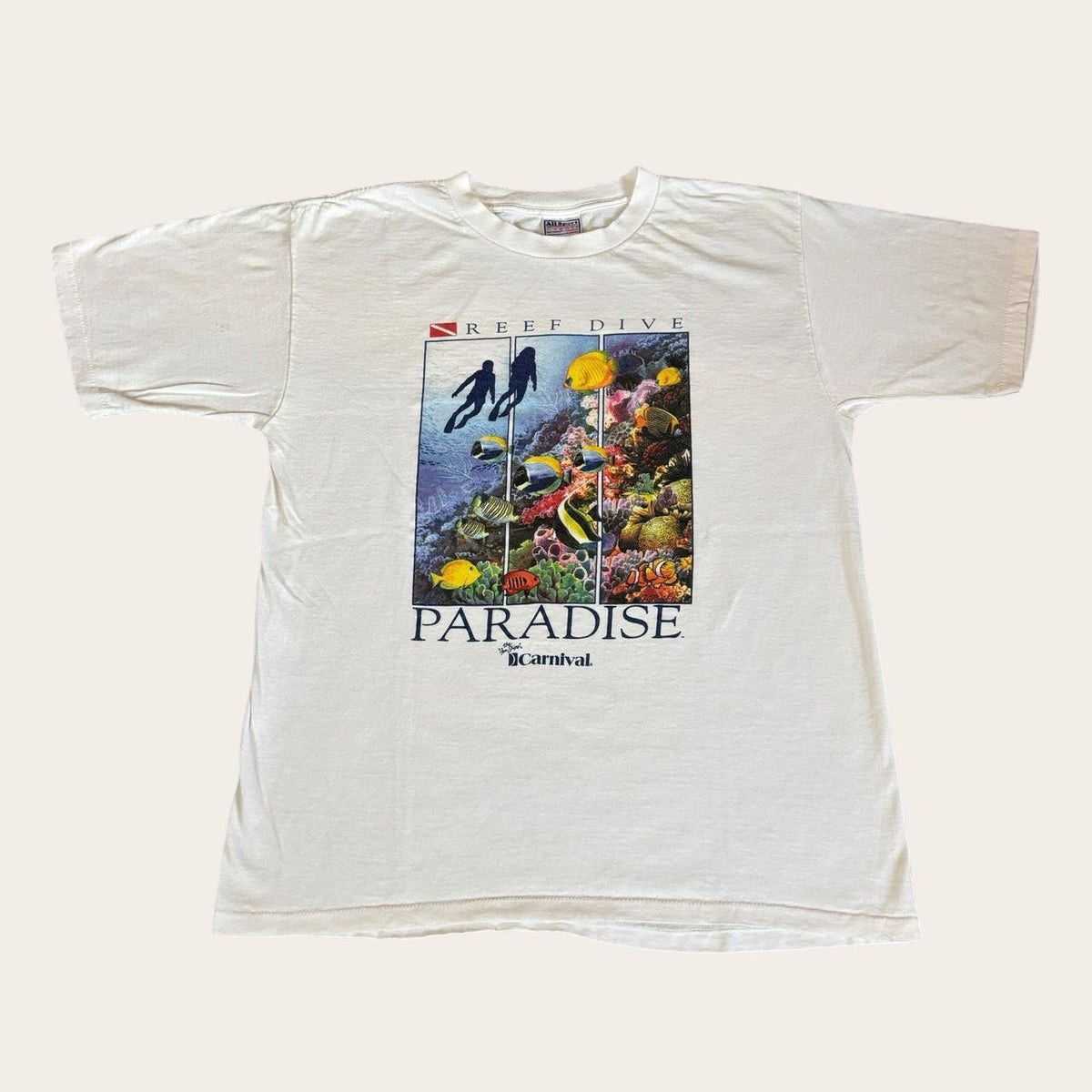 Vintage 90s USA reef dive ocean paradise carnival cruise ship t-shirt