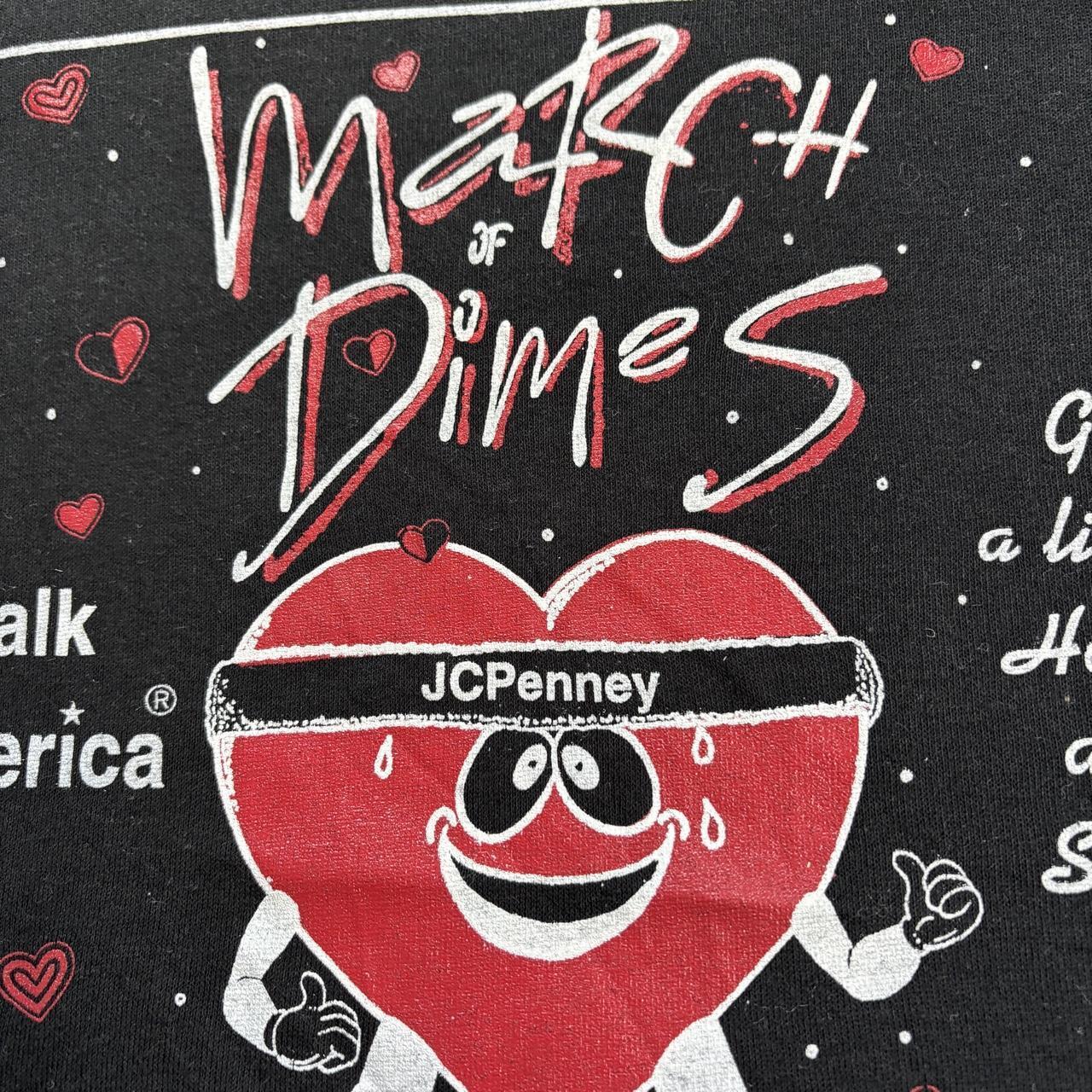Vintage 90s USA March of Dimes walk America charity fundraiser JC Penney t-shirt