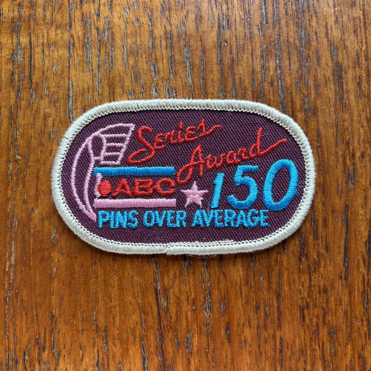 Vintage 80s USA bowling ABC series award 150 pin average embroidered patch