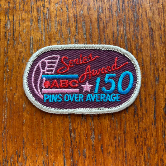 Vintage 80s USA bowling ABC series award 150 pin average embroidered patch