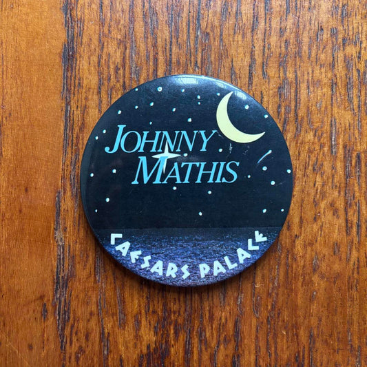 Vintage 90s USA Johnny Mathis Caesars Palace Casino Hotel Las Vegas pin badge