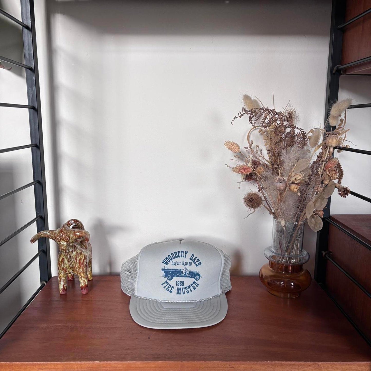 Vintage 80s USA Woodbury days festival Minnesota fire muster graphic trucker cap