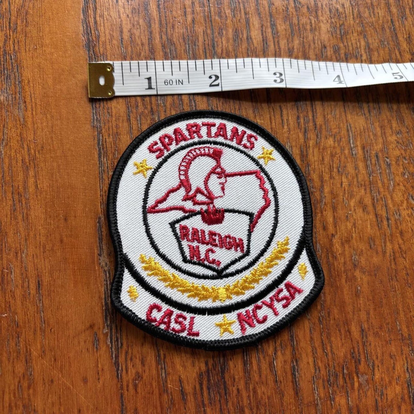 Vintage 80s Raleigh Spartans North Carolina football soccer embroidered patch