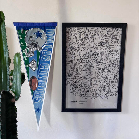 Vintage 90s USA Dallas Cowboys NFL American Football felt pennant