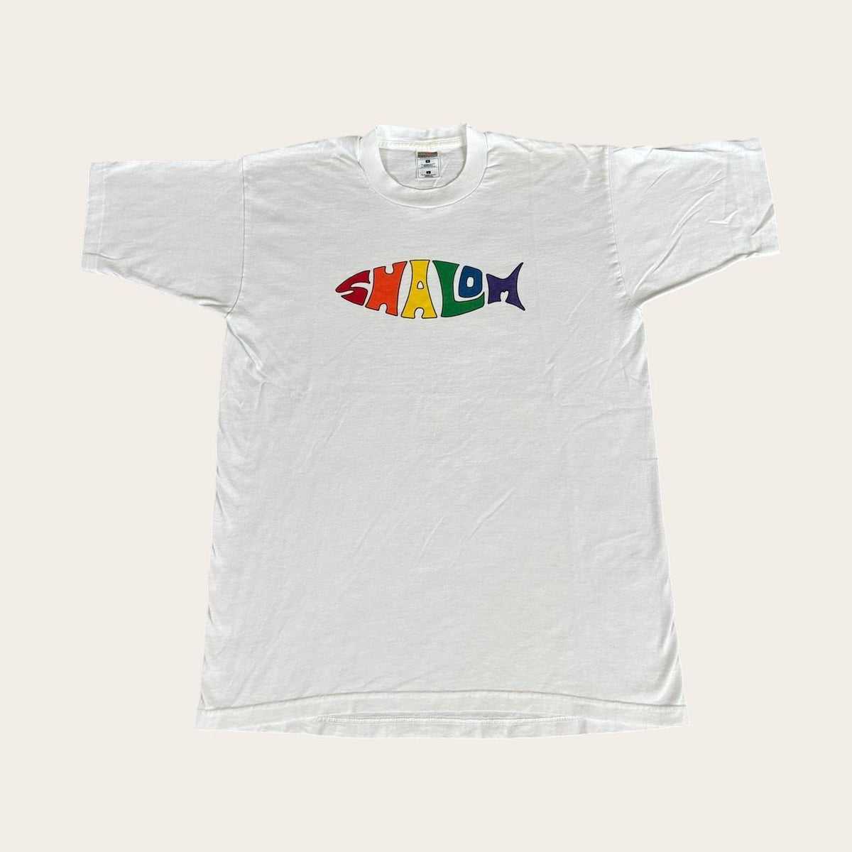 Vintage 90s USA shalom peace Hebrew slogan t-shirt