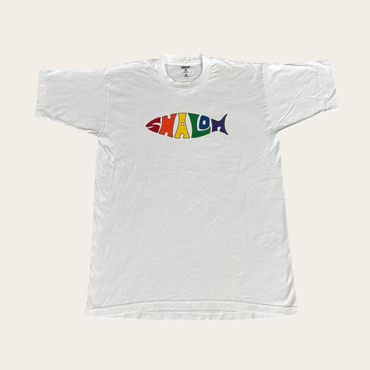 Vintage 90s USA shalom peace Hebrew slogan t-shirt