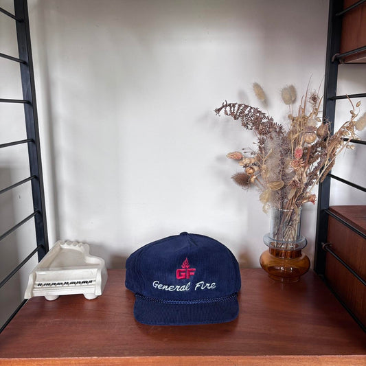 Vintage 90s USA general fire promotional corduroy cap