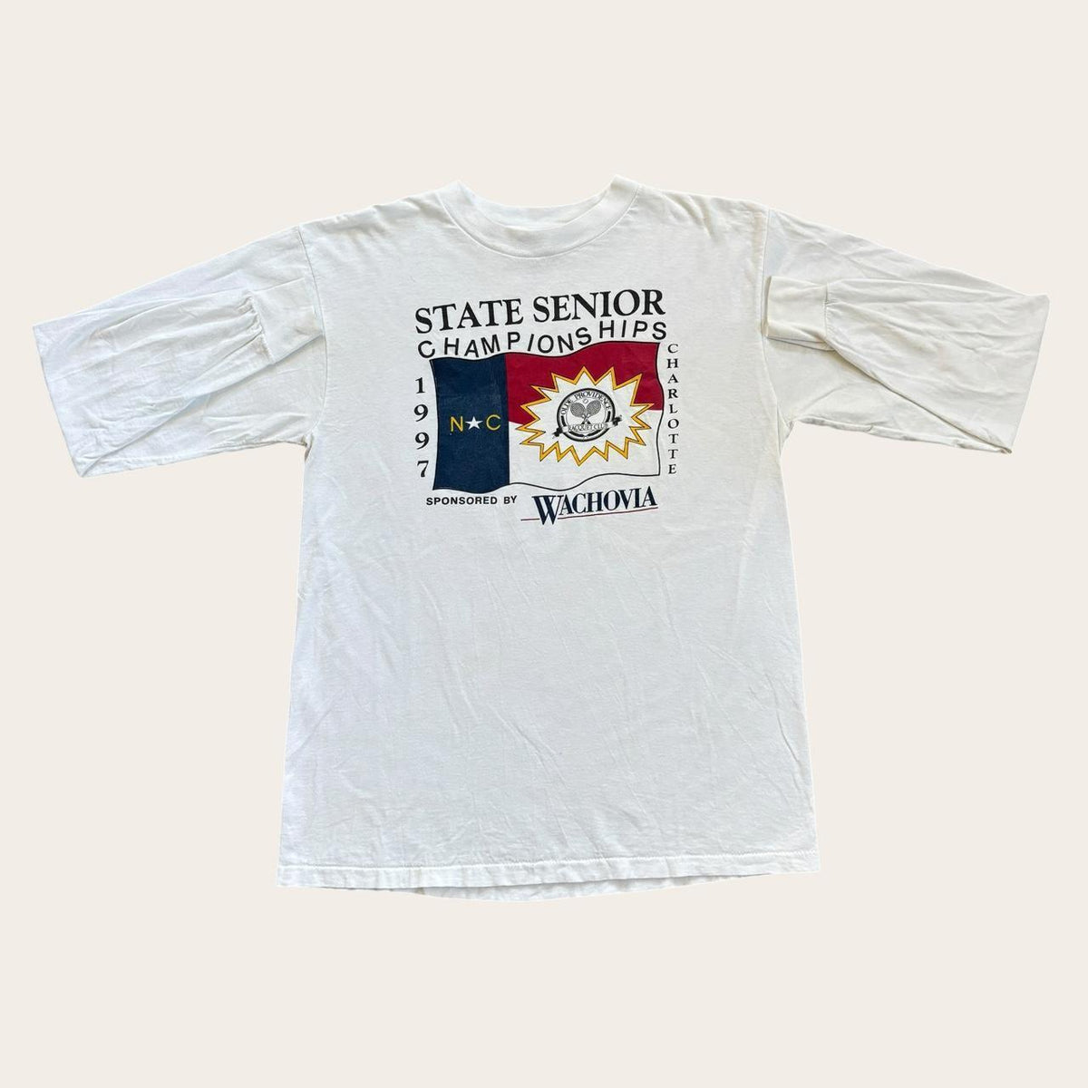 Vintage 90s USA Charlotte State Championships tennis tournament t-shirt