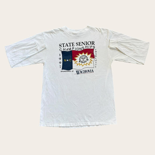 Vintage 90s USA Charlotte State Championships tennis tournament t-shirt