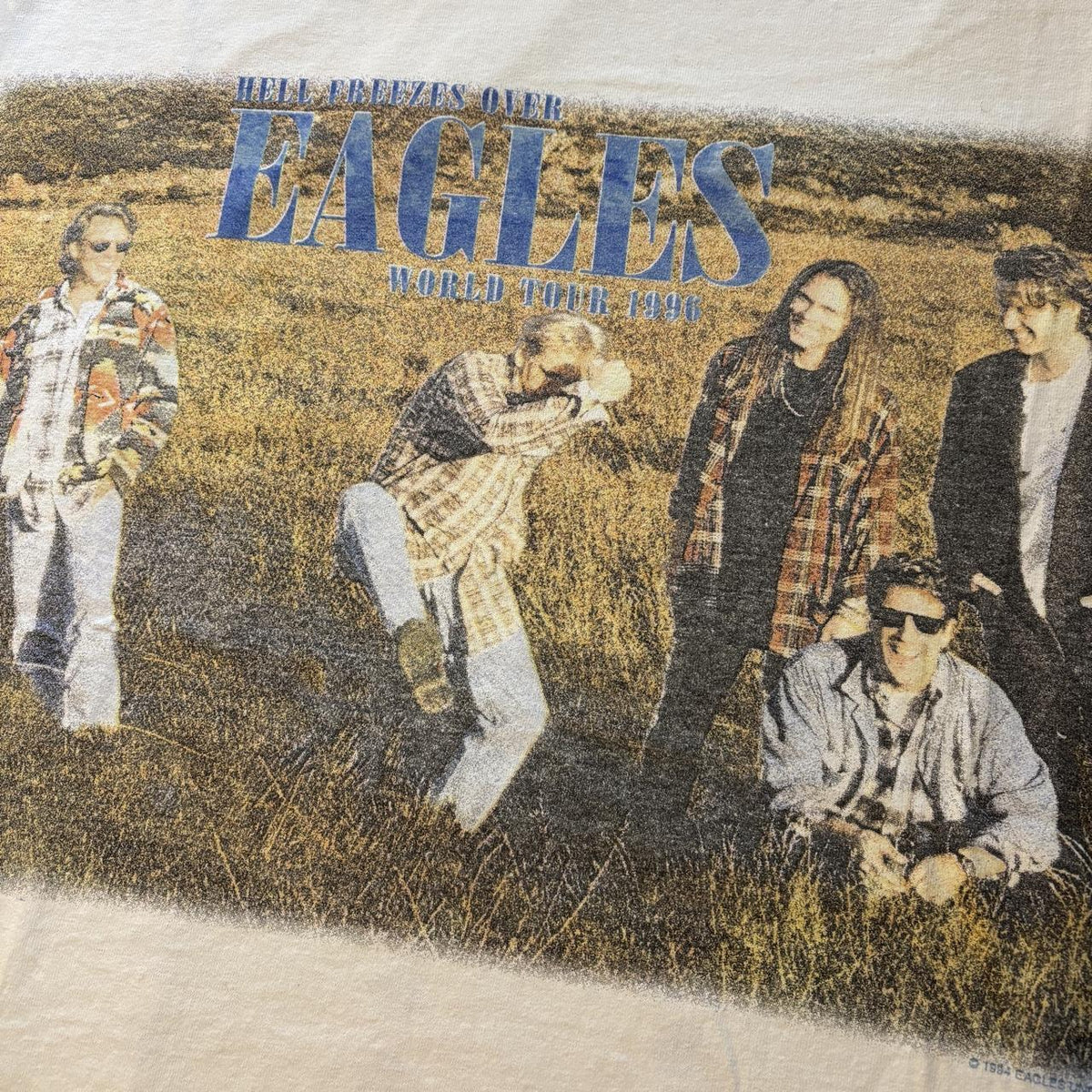 Vintage 90s USA Eagles hell freezes over world tour 96 concert rock band t-shirt