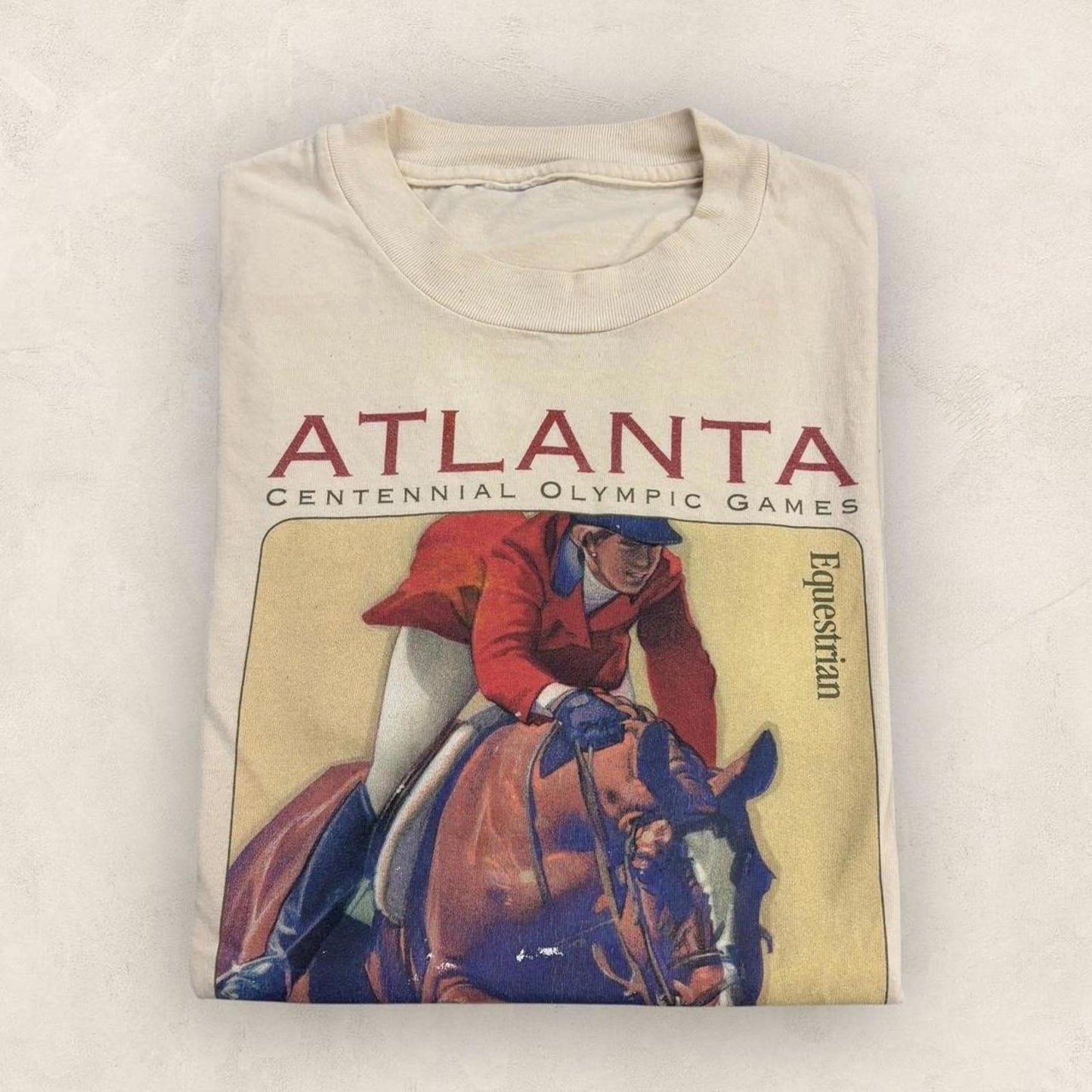 Vintage 90s Atlanta Olympics Equestrian team summer games graphic t-shirt