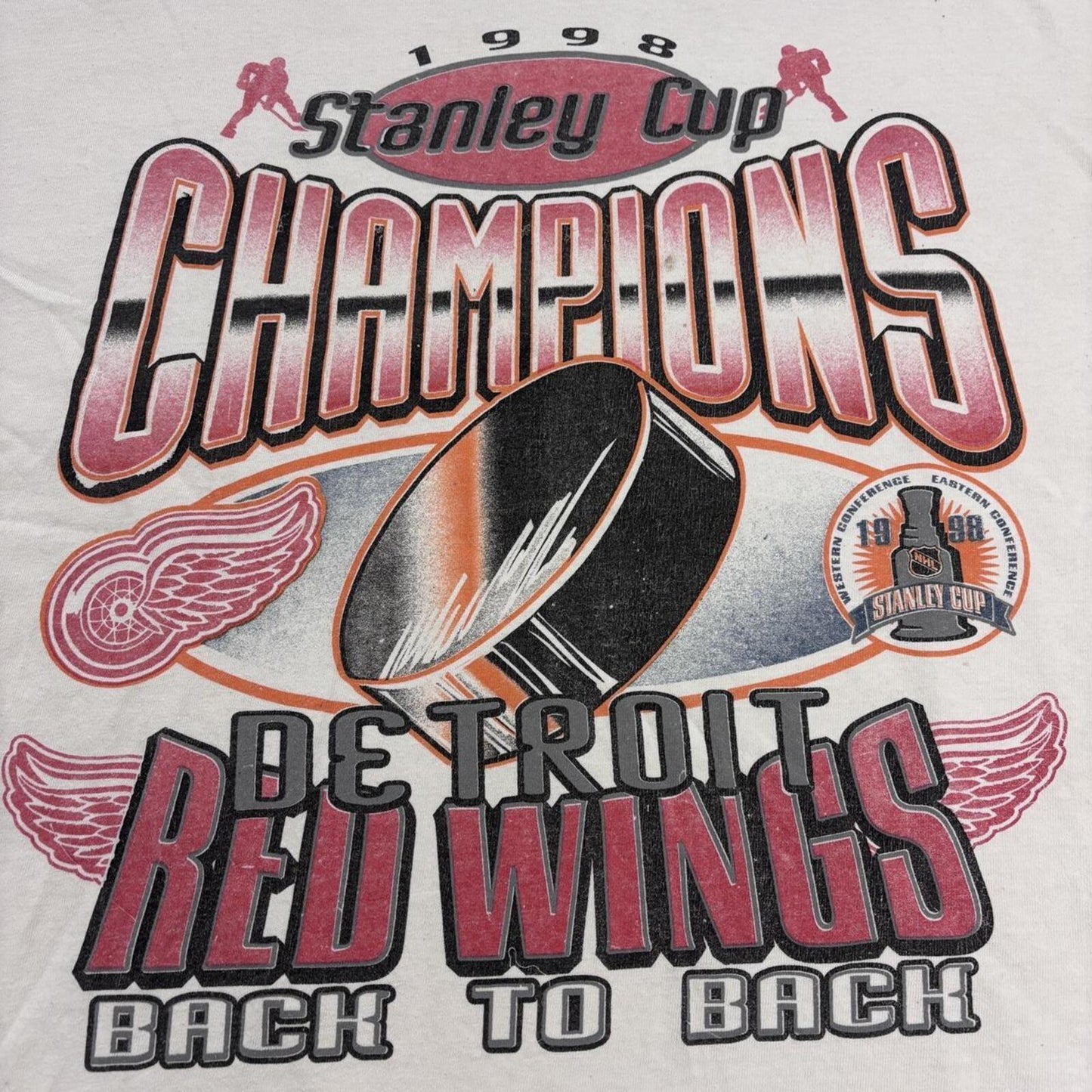 Vintage 90s USA Detroit Red Wings NHL ice hockey Stanley Cup champions t-shirt