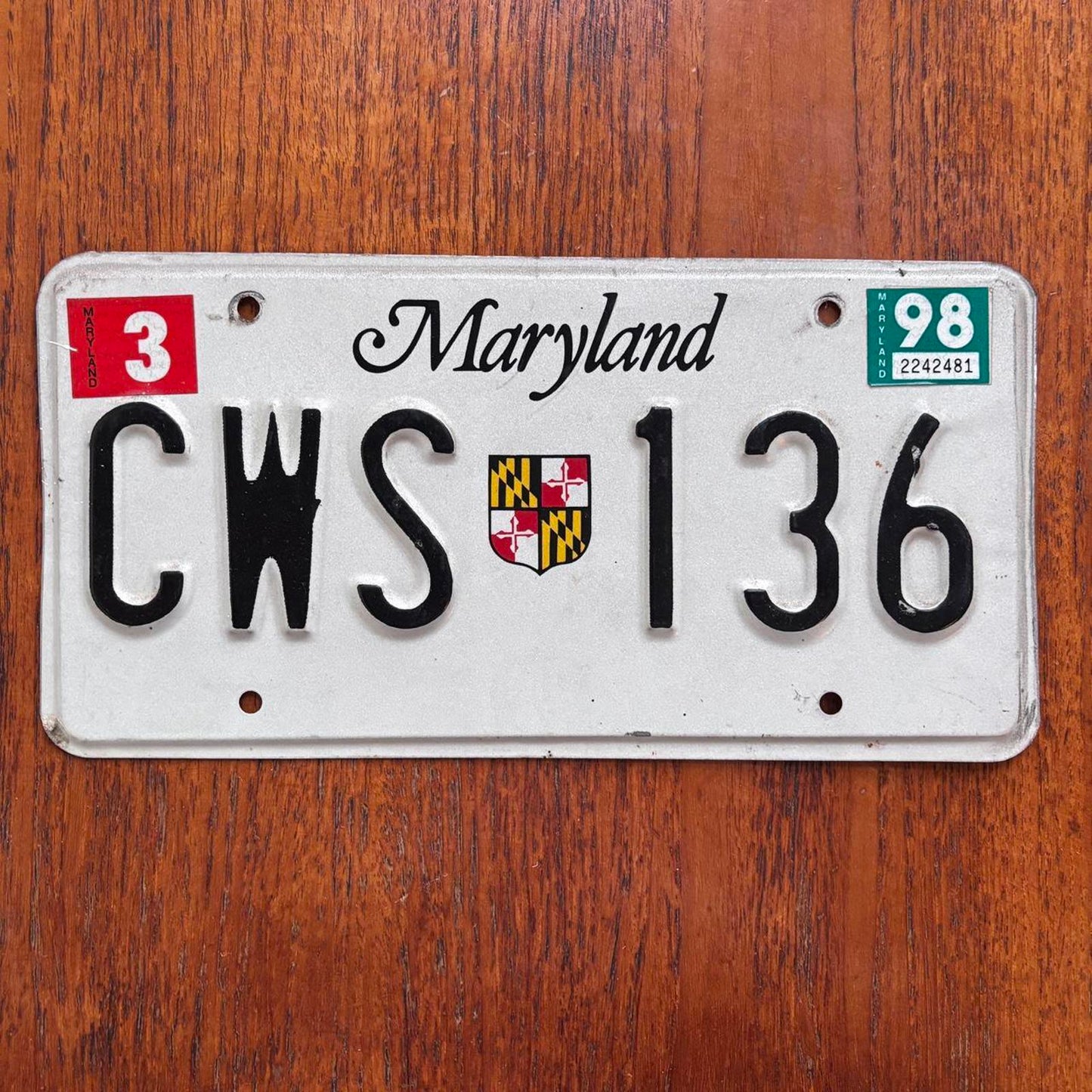 Vintage 90s USA Maryland state American license plate