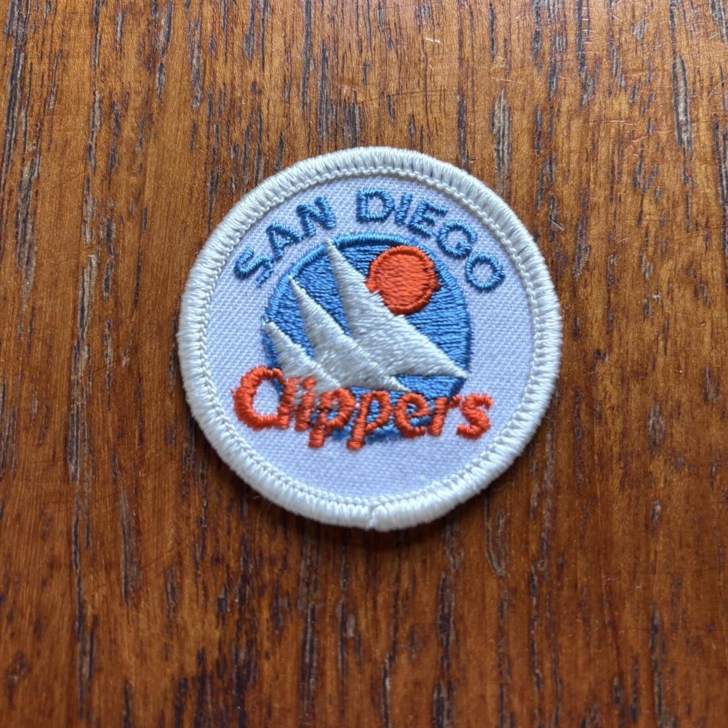 Vintage 80s USA San Diego Clippers NBA G league basketball embroidered patch