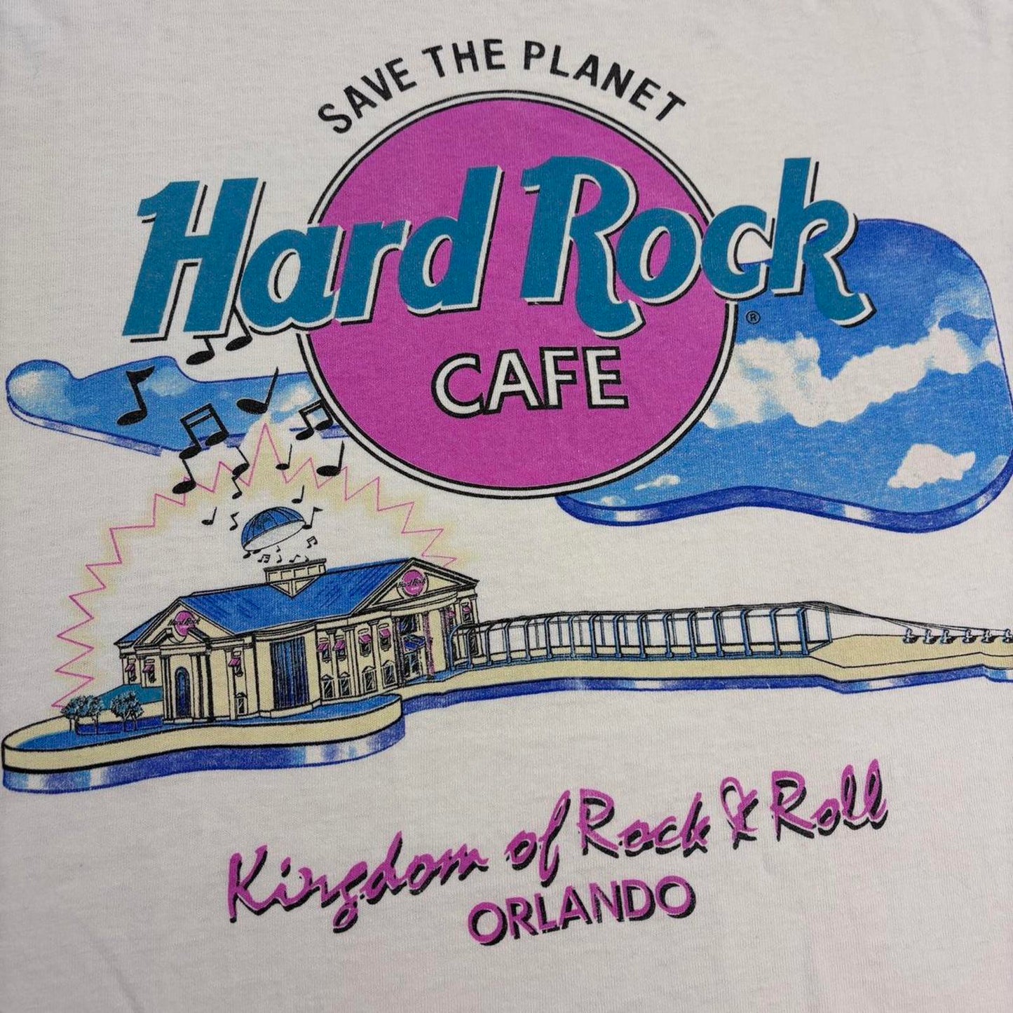 Vintage 90s USA Hard Rock Cafe Orlando kingdom of rock and roll graphic t-shirt
