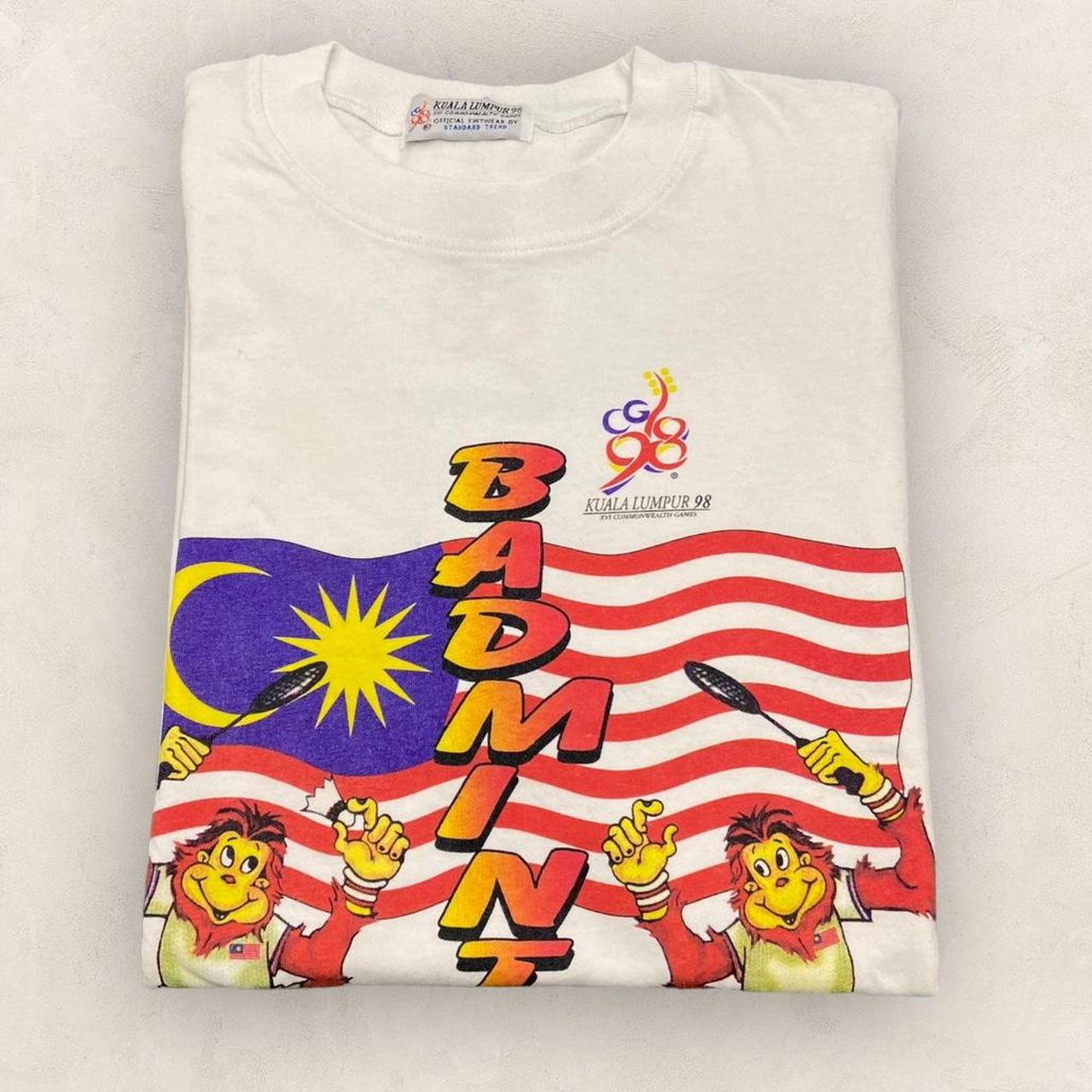 Vintage 90s Badminton Commonwealth Games Kuala Lumpur Malaysia promotional graphic t-shirt