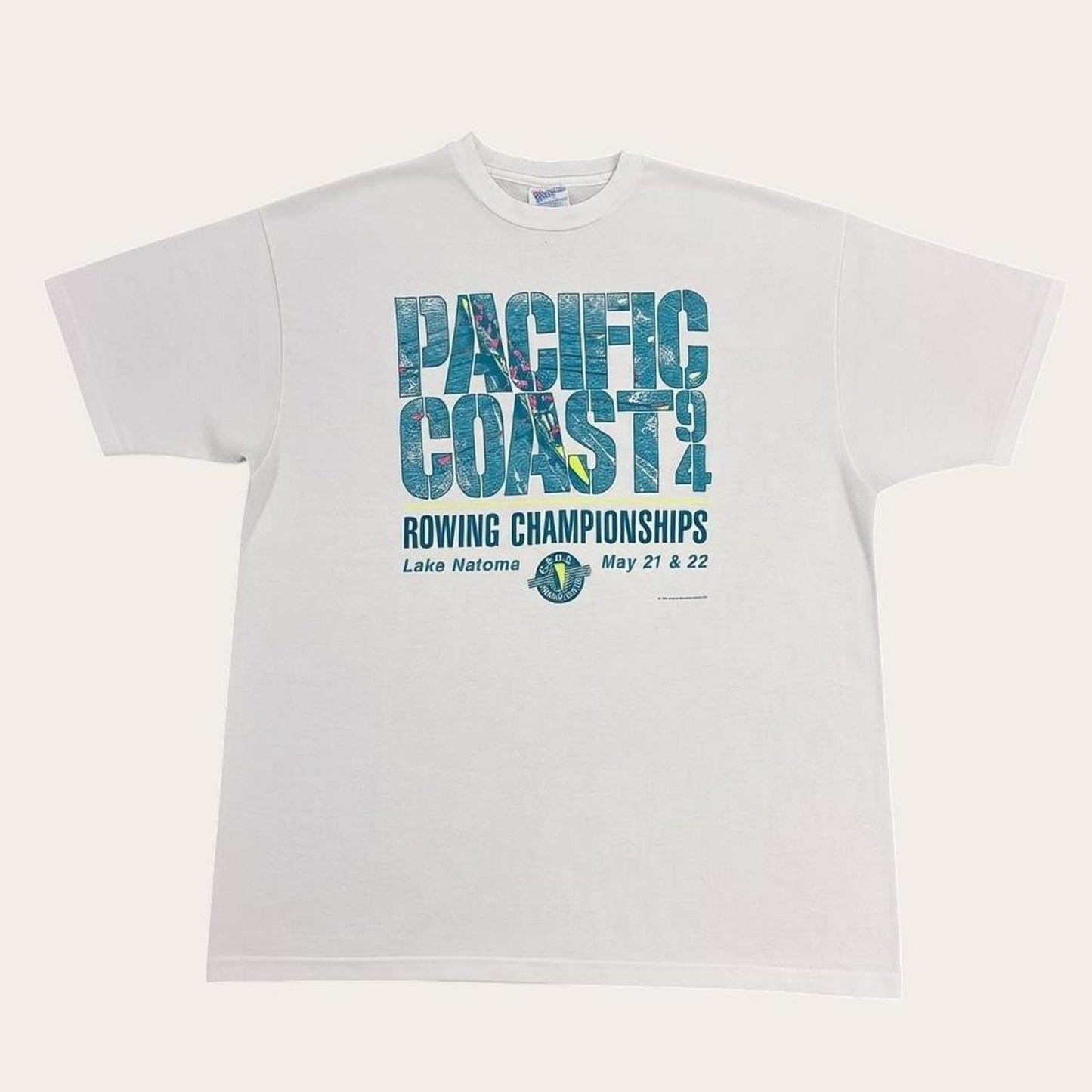 Vintage 90s USA Pacific Coast rowing championships California graphic t-shirt