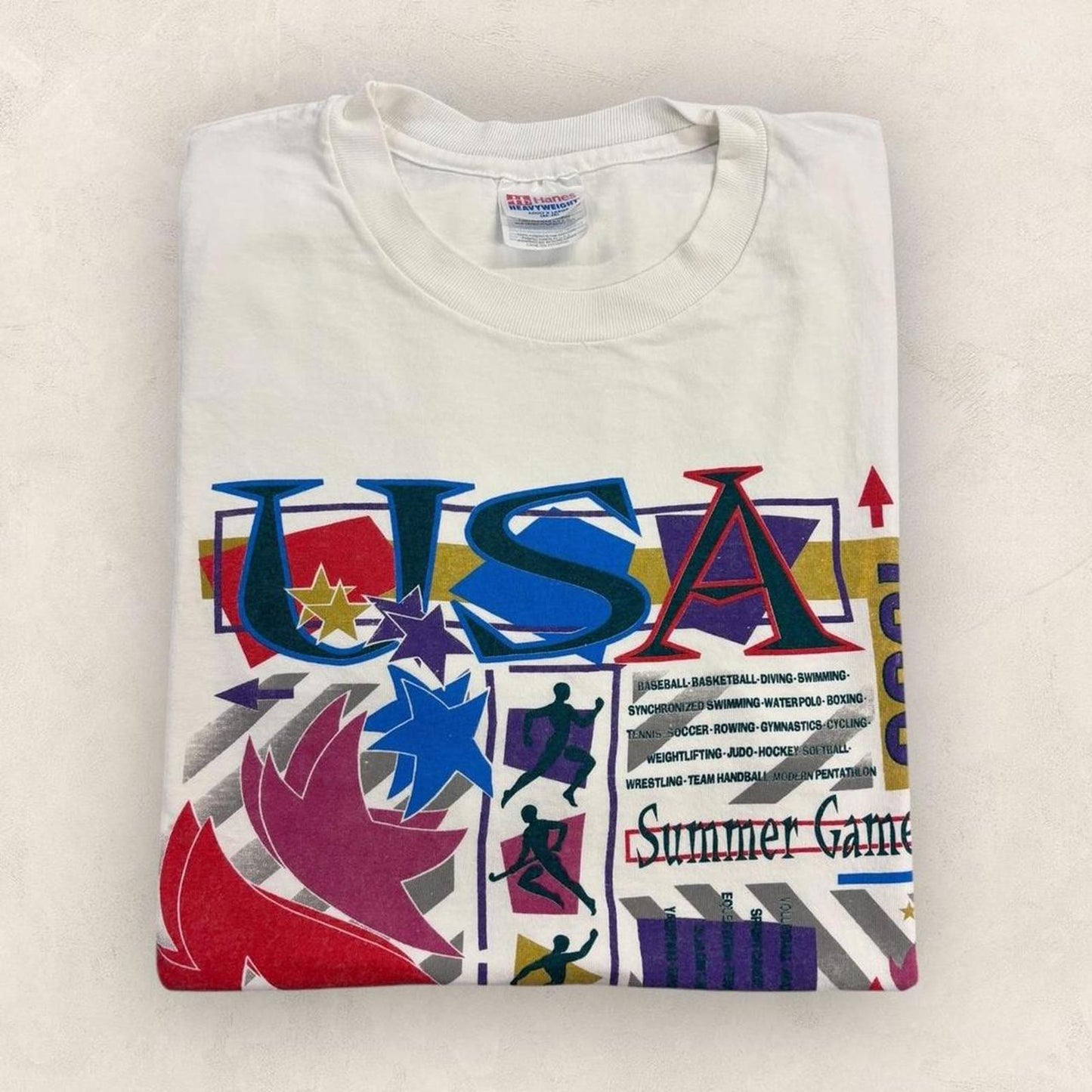 Vintage 90s USA Atlanta Olympics summer games athletics graphic t-shirt