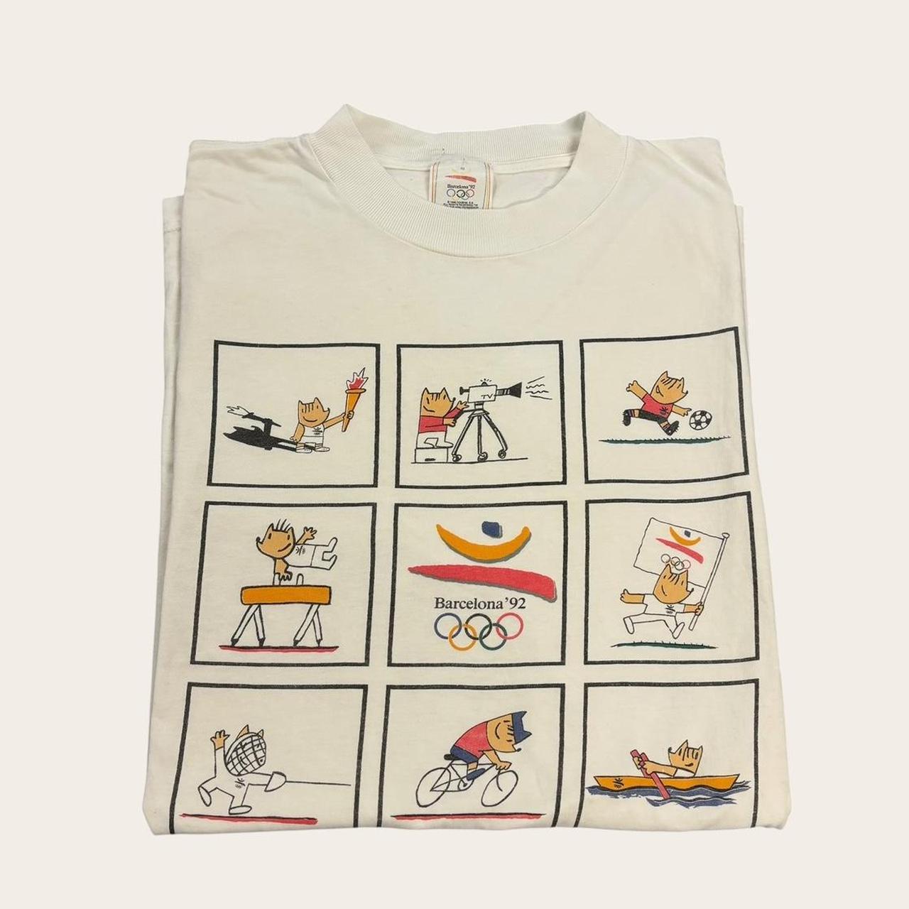 Vintage 90s Barcelona Olympics Spain summer games athletics mascot t-shirt
