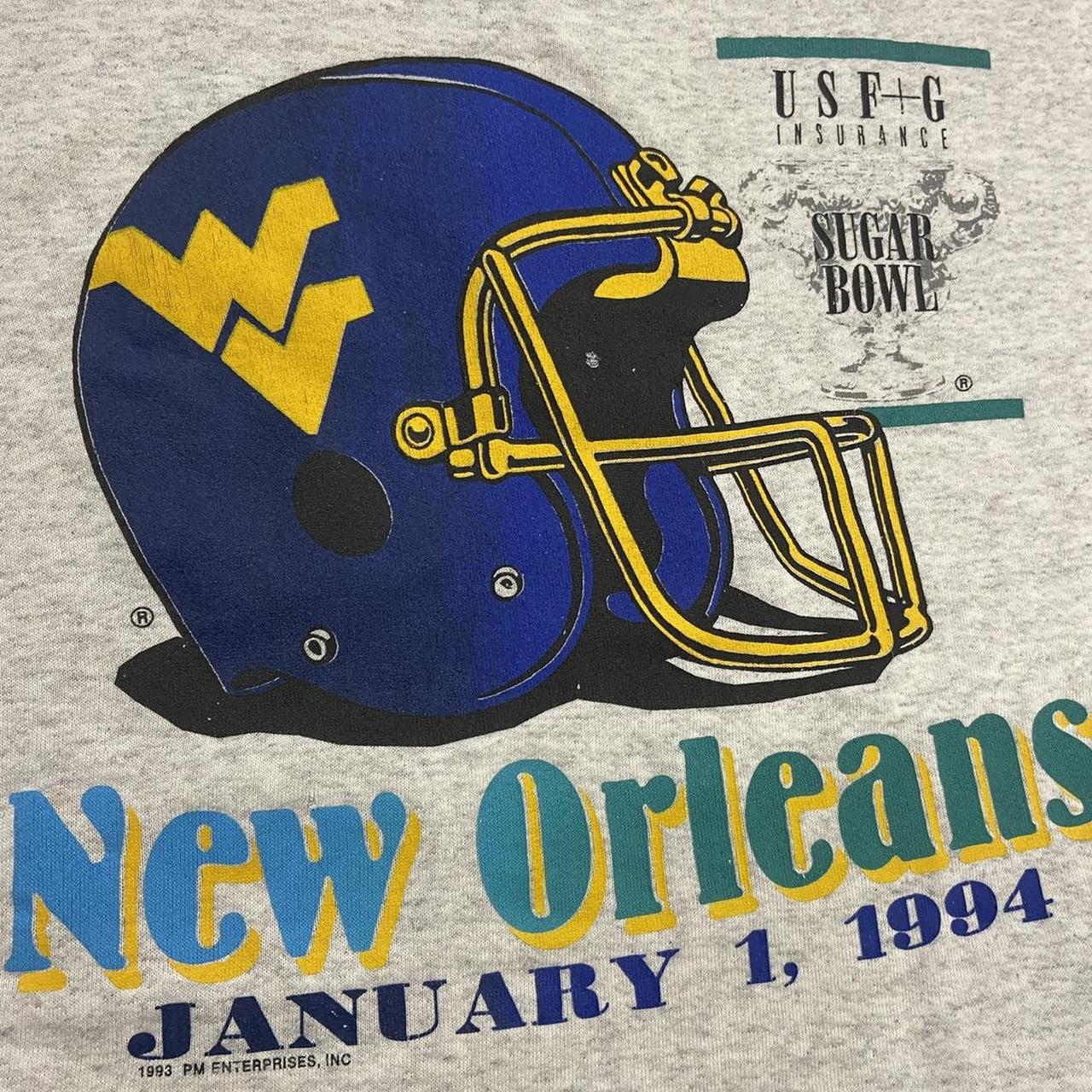 Vintage 90s USA West Virginia Mountaineers varsity Sugar Bowl American Football graphic sweatshirt