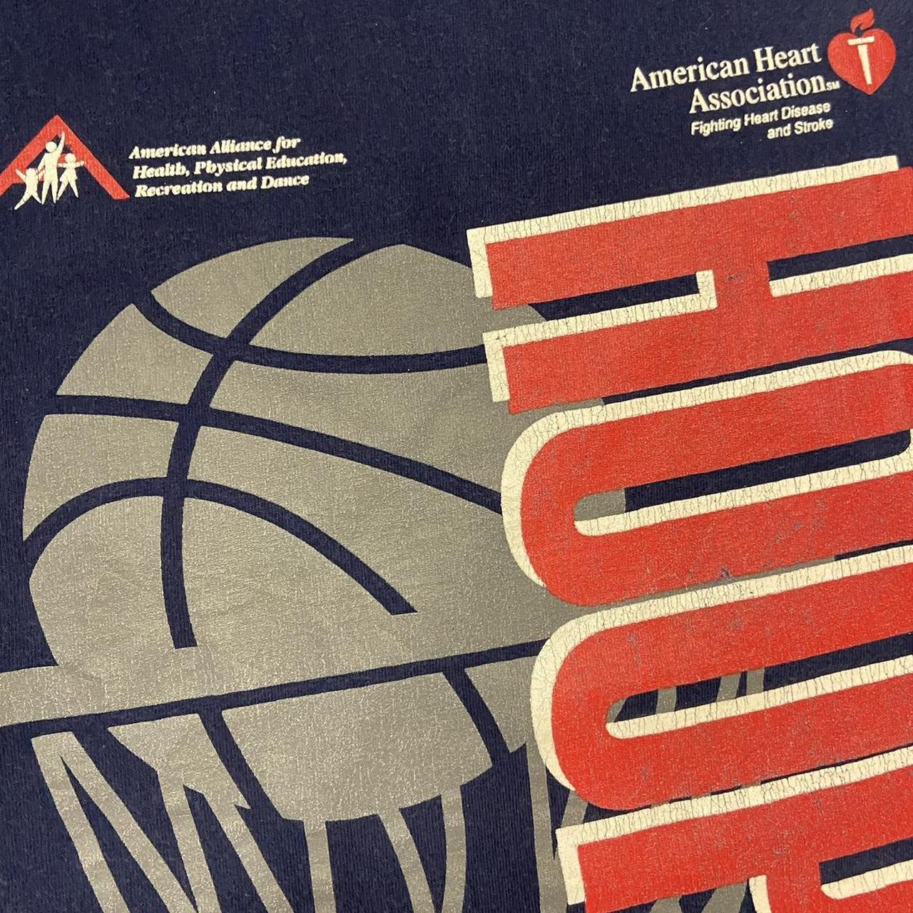 Vintage 90s USA basketball hoop for hearts American heart association charity graphic t-shirt