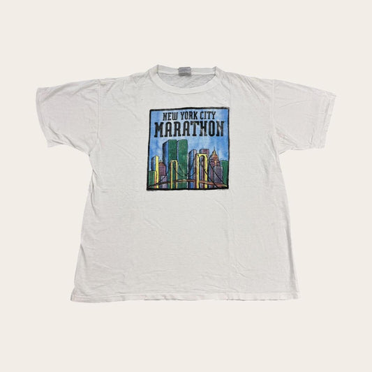 Vintage 90s USA New York City marathon race running t-shirt