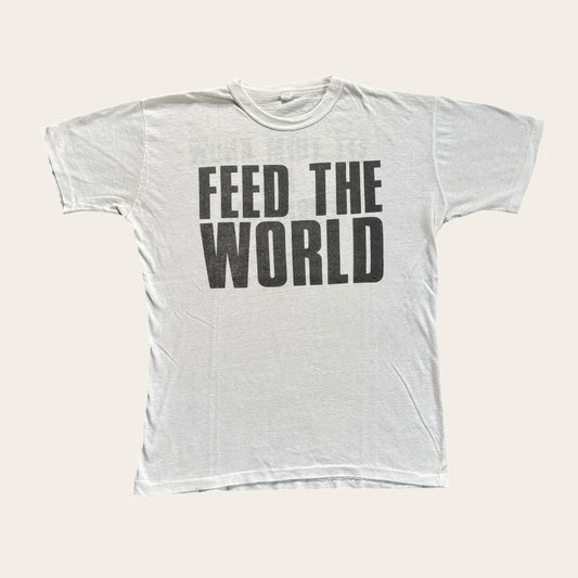 Vintage 80s Band Aid charity feed the world promotional music t-shirt