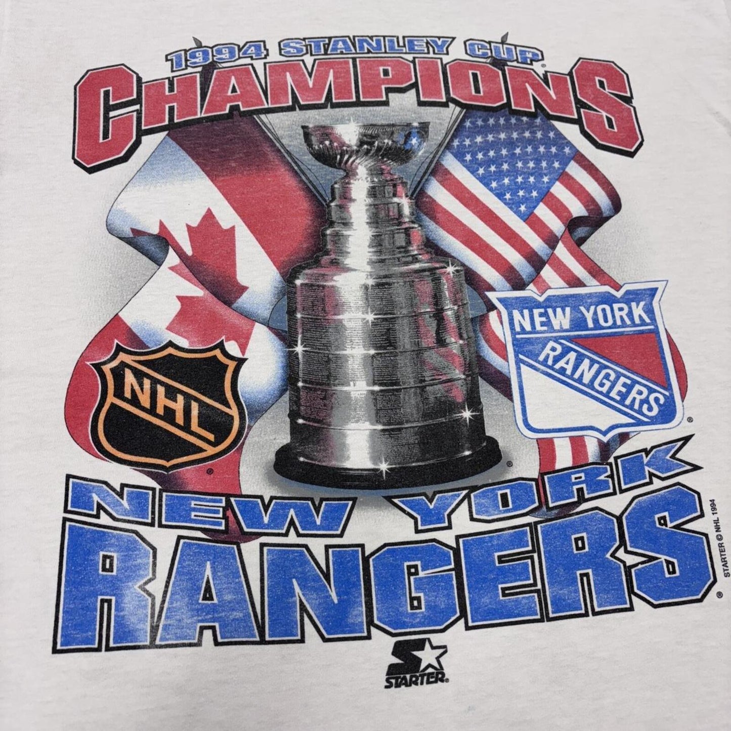 Vintage 90s USA New York Rangers NHL ice hockey Stanley Cup Champions t-shirt