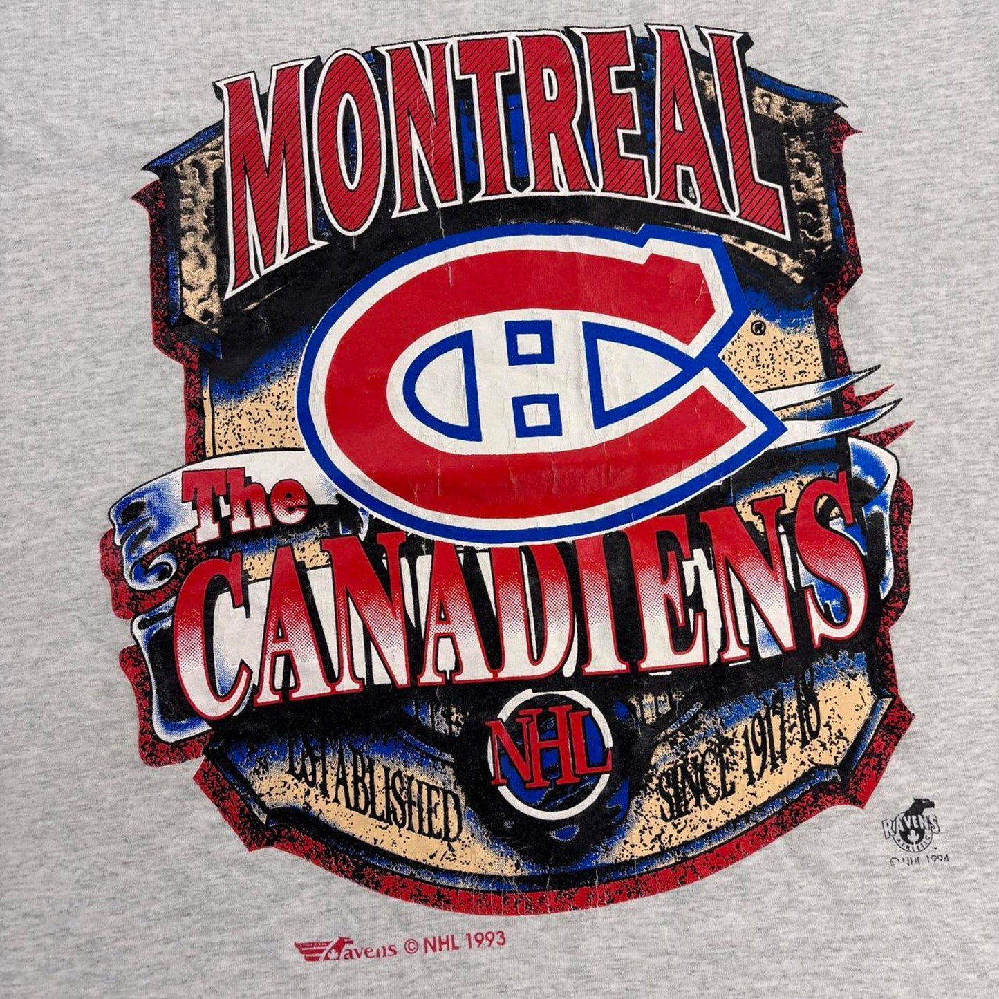 Vintage 90s Montreal Canadiens NHL ice hockey graphic t-shirt