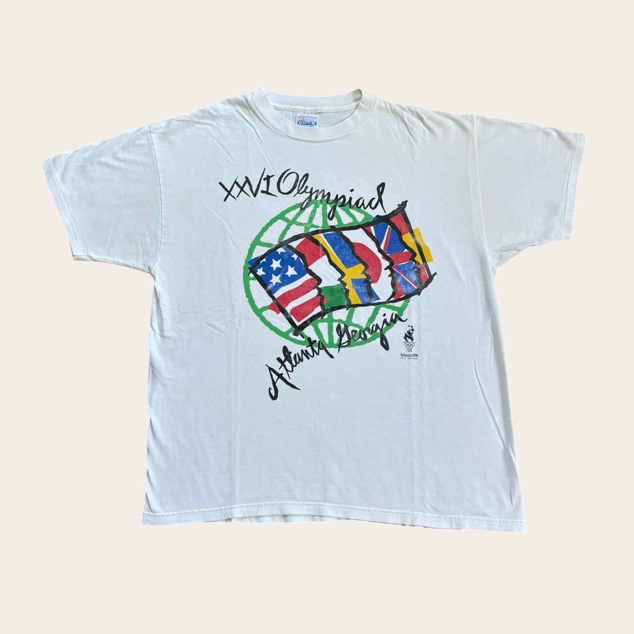 Vintage 90s USA Atlanta Olympics summer games athletics flags t-shirt