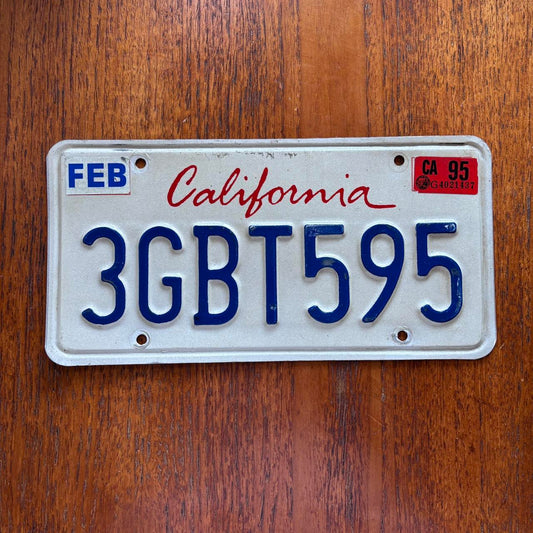 Vintage 90s USA California state American license plate