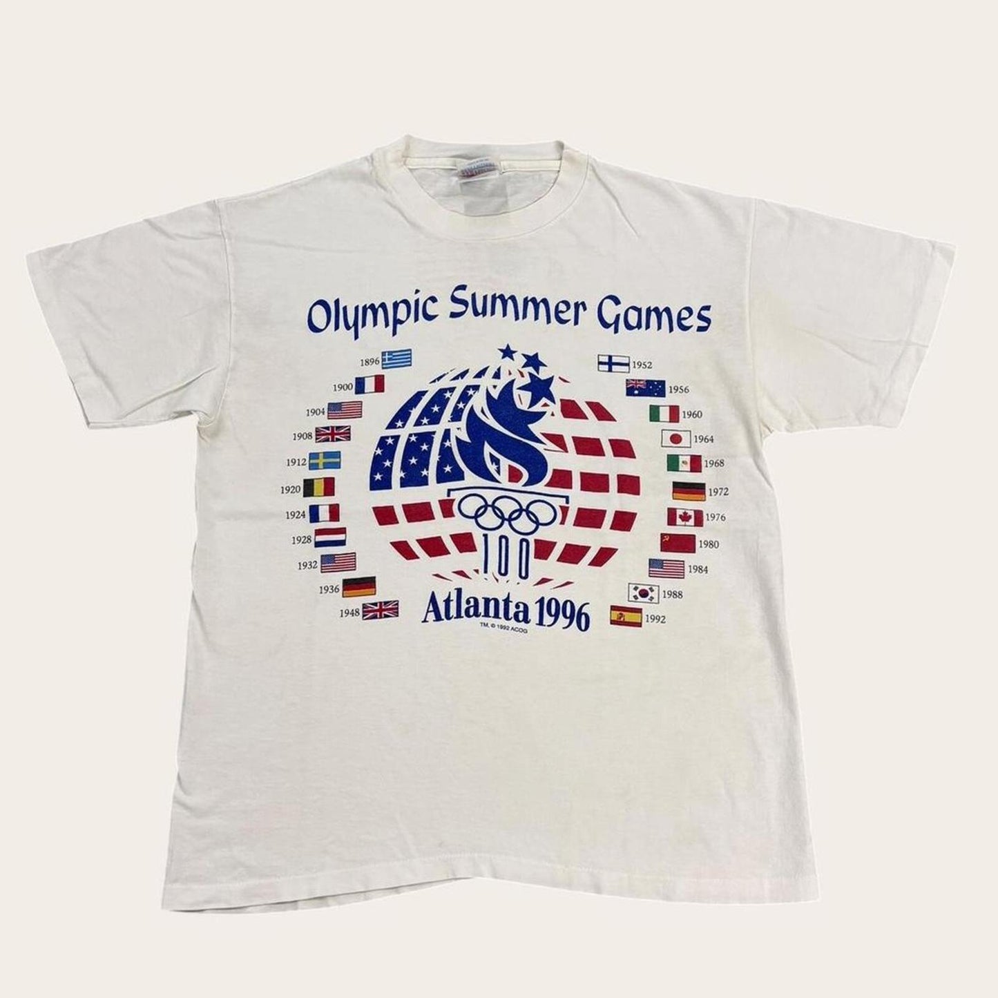 Vintage 90s USA Atlanta Olympics summer games athletics graphic t-shirt