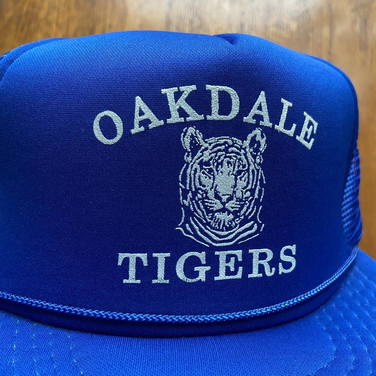 Vintage 90s USA Oakdale Tigers baseball little league promotional graphic trucker cap