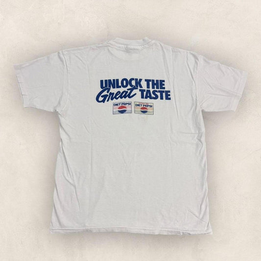 Vintage 90s USA Diet Pepsi soda soft drink promotional t-shirt