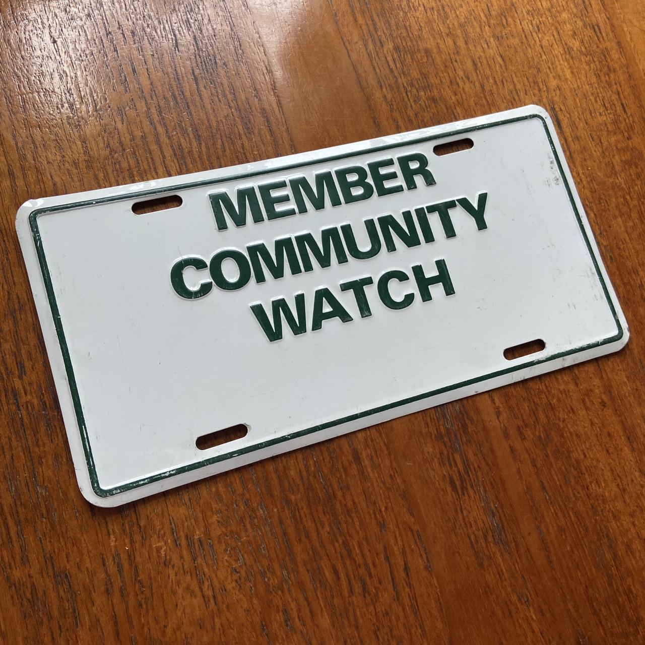 Vintage 90s USA member community watch promotional American license plate