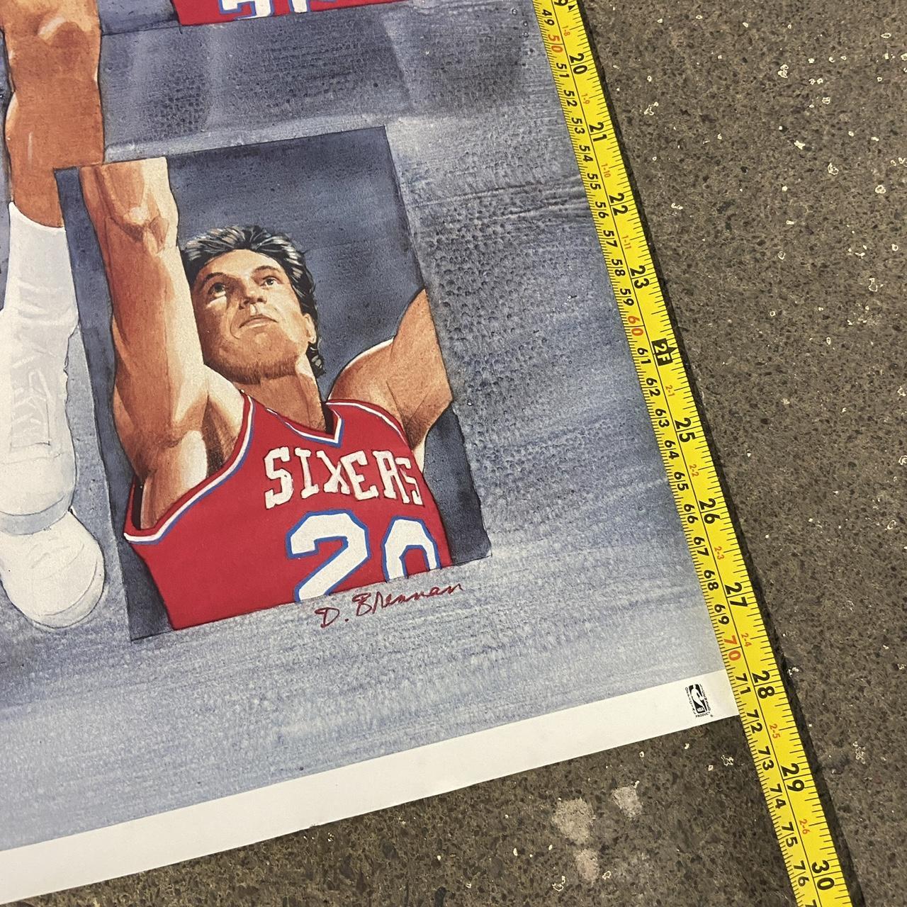 Philadelphia 76ers Poster Length Measurement - Vintage NBA Print