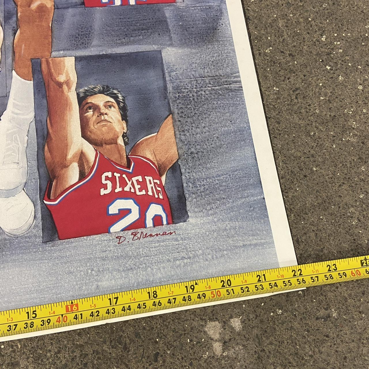 Philadelphia 76ers Poster Width Measurement - Vintage NBA Print