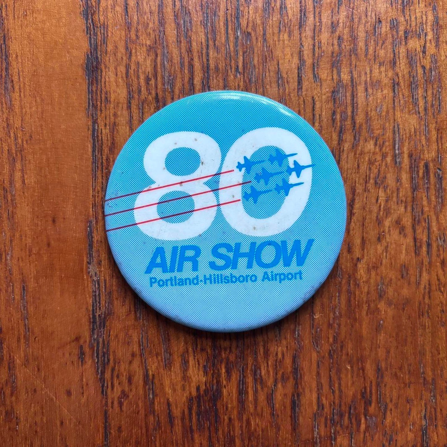 Vintage 80s USA Aeroplane air show Portland Oregon pin badge